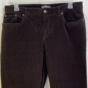 Addition Elle Dark Brown Corduroy Straight-Leg Pants